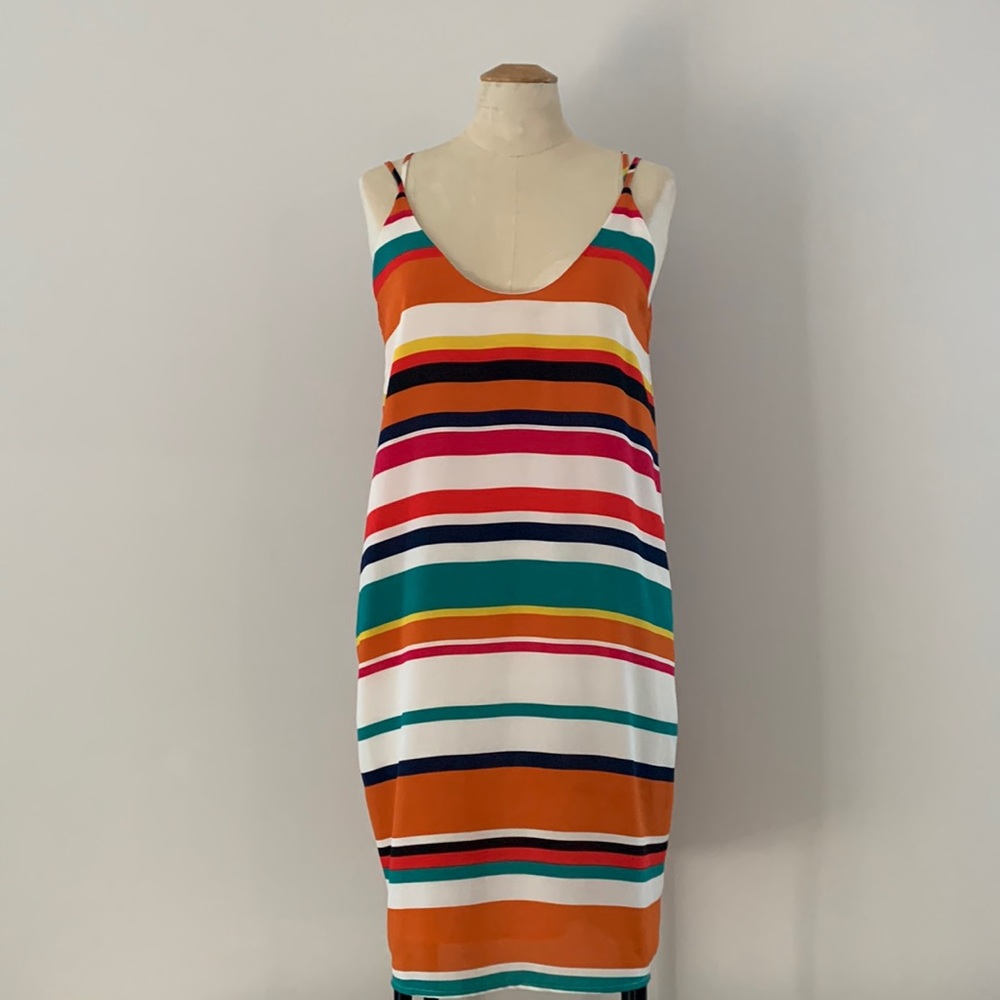 Jones New York Orange and Pink Mini slip Dress